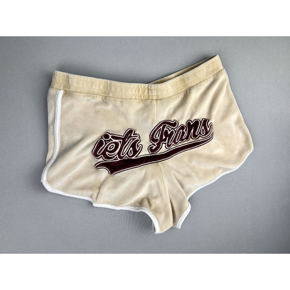 iets frans Women's M Tan &‎ Maroon Velour Shorts Urban Outfitters